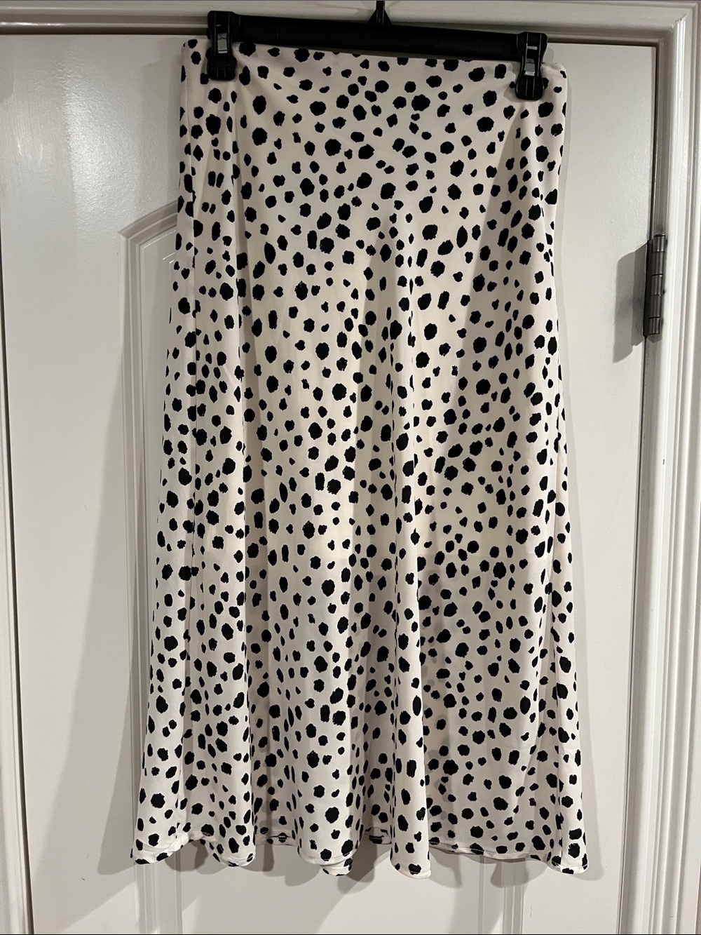 She + Sky Black and White Dalmatian Print A-Line Skirt
